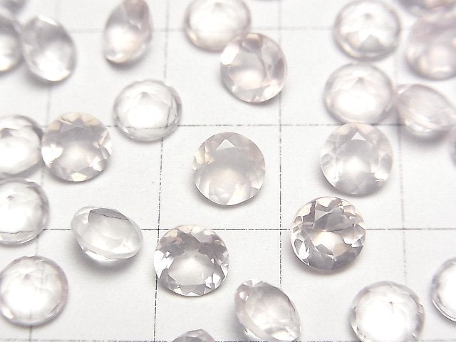 Hochwertiger Rosenquarz AAA Lose Stein Rund Facettiert 6x6mm 5 Stück