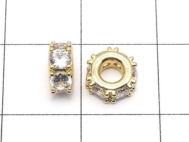 金屬墊圈 7x7x3毫米 金色 (帶CZ) 3個