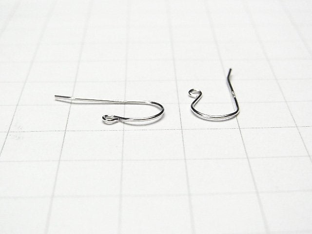 Silver925 Earwire 20x10mm Rhodium Plated 2pairs