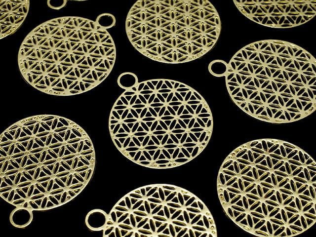 金屬吊飾 【生命之花】 23x20mm 金色 1個