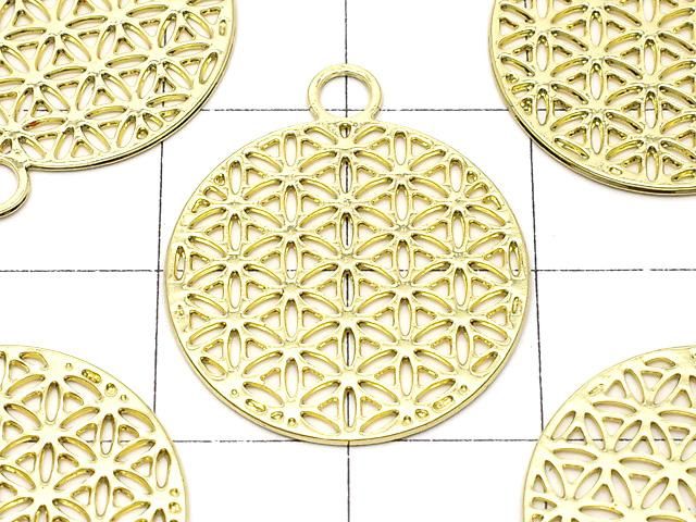 金屬吊飾 【生命之花】 23x20mm 金色 1個