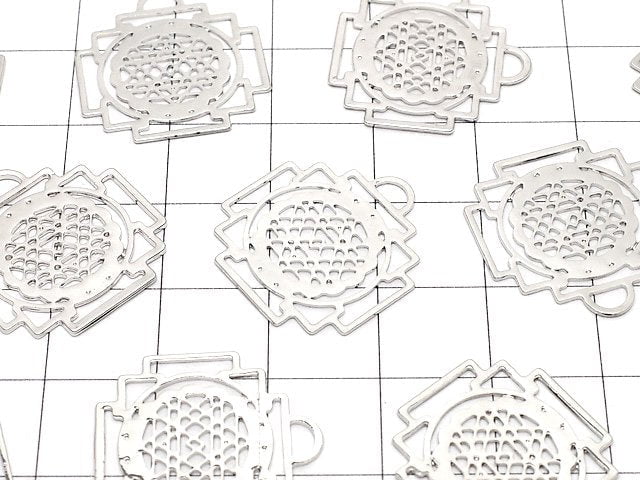 金屬配件神聖符文 21x20mm 銀色 1個