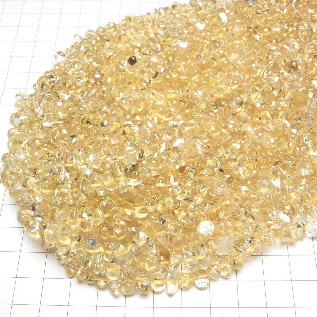 高品質AAA黃水晶碎石(小塊)1串珠(約15英寸/38公分)