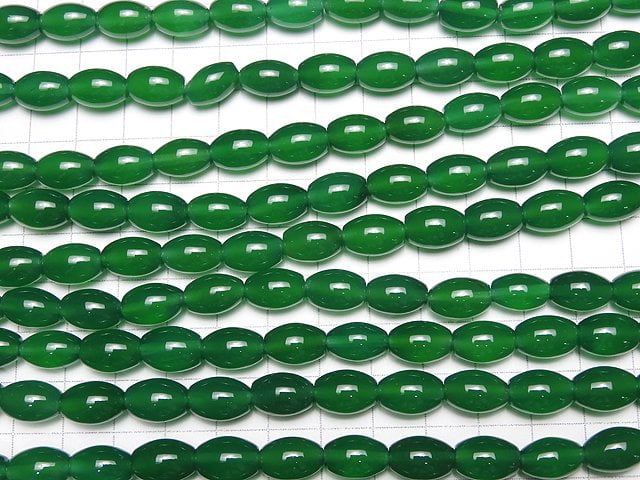 Green Onyx AAA Rice 12x8x8mm 1strand beads (aprx.15inch / 37cm)
