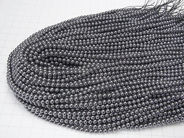 Terahertz Round 4mm 1strand beads (aprx.15inch/38cm)
