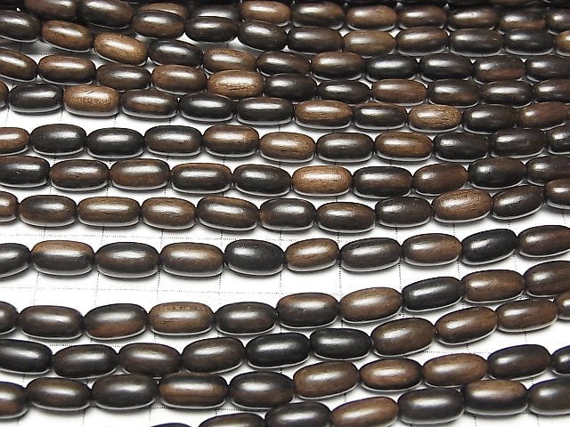 Ebony Wood Rice 10x5x5mm 1strand beads (aprx.15inch/38cm)