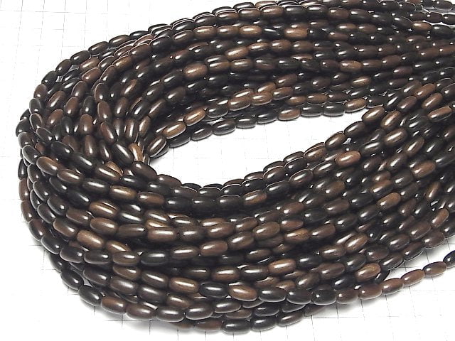 Ebony Wood Rice 10x5x5mm 1strand beads (aprx.15inch/38cm)