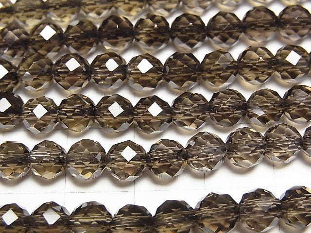 Hohe Qualität! Rauchquarz AAA 32 facettierte Rund 6mm halbe oder 1 Strang Perlen (ca. 15 Zoll / 38 cm)