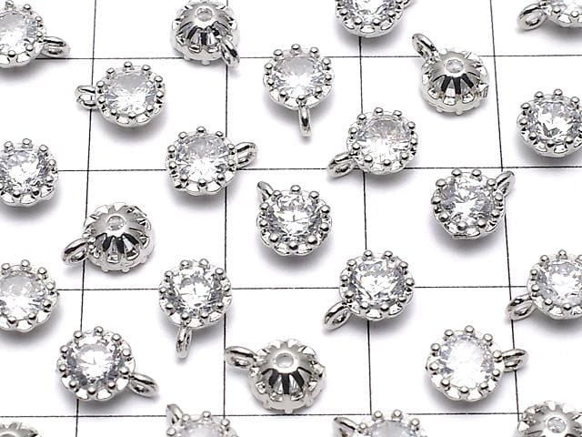 金屬吊飾 7x5x3mm 銀色 (鑲鑽) 1個
