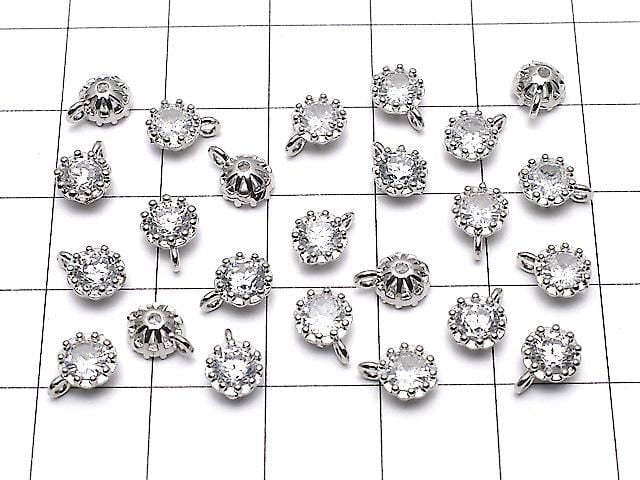 金屬吊飾 7x5x3mm 銀色 (鑲鑽) 1個
