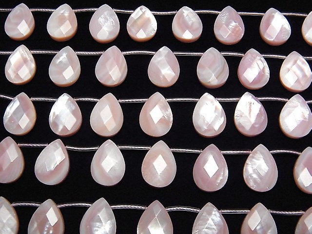 Hochwertige rosa Muschel AAA facettierte Birnenform 18x13mm 1/4 oder 1 Strang Perlen (ca. 15 Zoll / 38 cm)