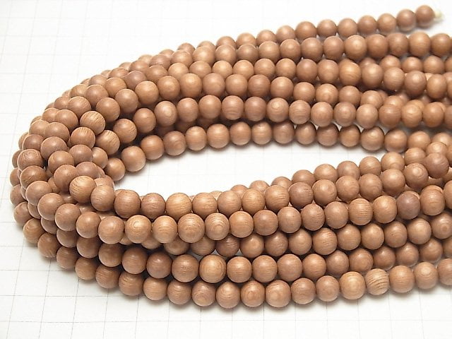 Rosewood Semi-Round 8mm 1-strand beads (approx. 15 inches/38 cm)