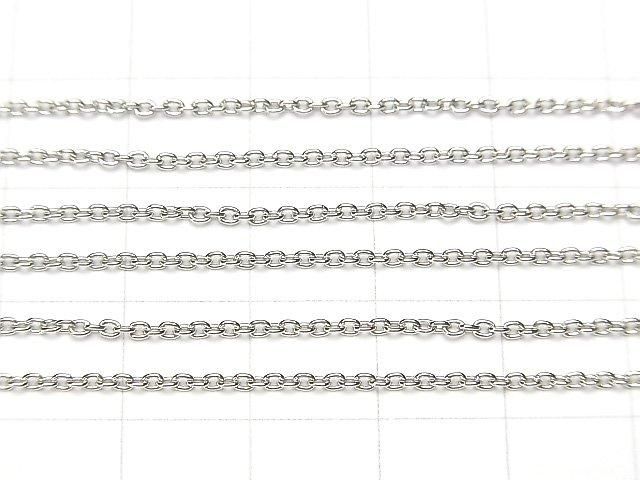 Silver925 Cable Chain 1.5mm Rhodium Plated 10cm