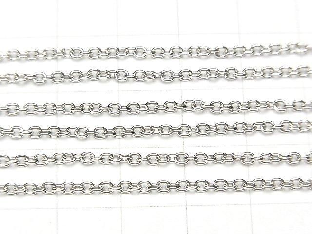 Silver 925 Cable Chain 2mm Rhodium Plated 10cm