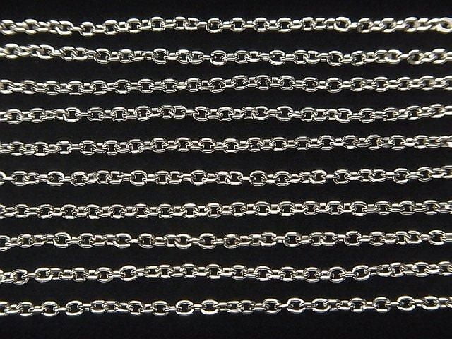 Silver 925 Cable Chain 2mm Rhodium Plated 10cm