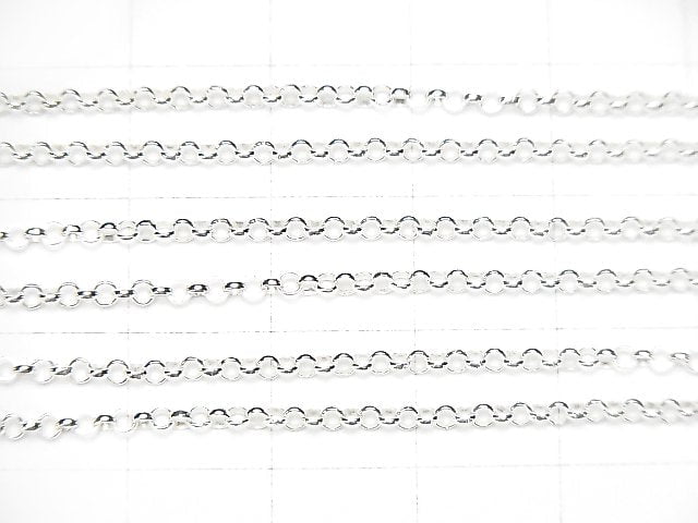 Silver925 Rolo Chain 2.0mm, Pure Silver Finish, 10cm