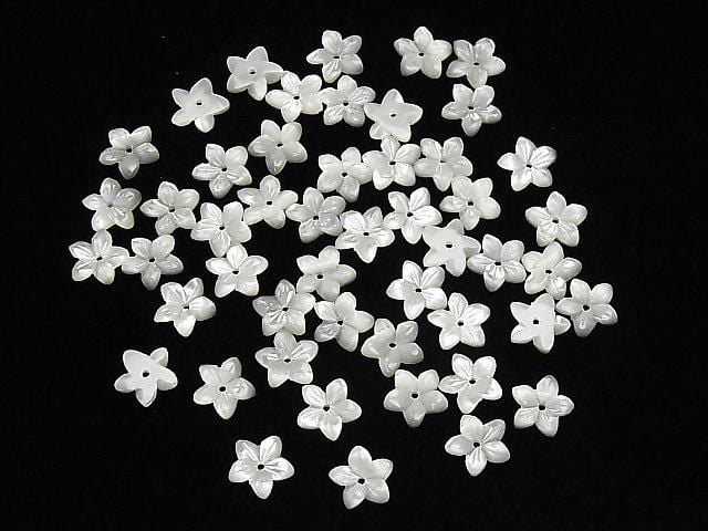 珍珠母貝 MOP AAA 白色花朵 6-20mm 中心孔 3個