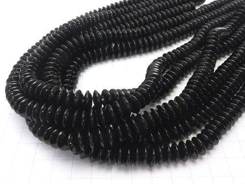 Onyx Rondelle 10x10x4mm half or 1strand beads (aprx.15inch/38cm)