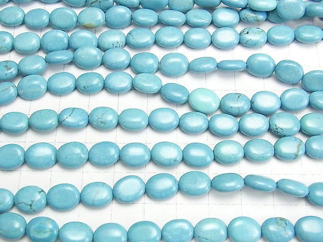 Magnesite Turquoise Oval 10x8x4mm 1strand beads (aprx.15inch/37cm)
