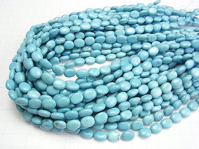 Magnesite Turquoise Oval 10x8x4mm 1strand beads (aprx.15inch/37cm)