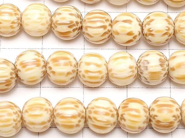 Wood Beads Semi Round 8mm White 1strand beads (aprx.15inch/38cm)