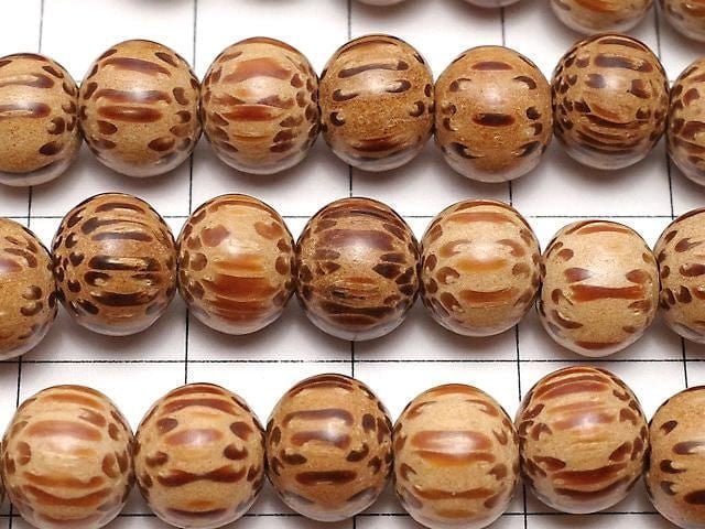 Wood Beads Semi Round 8mm 1strand beads (aprx.15inch/38cm)