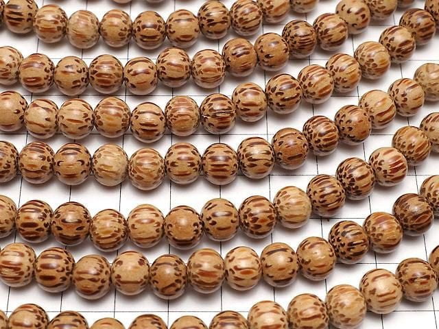 Wood Beads Semi Round 8mm 1strand beads (aprx.15inch/38cm)