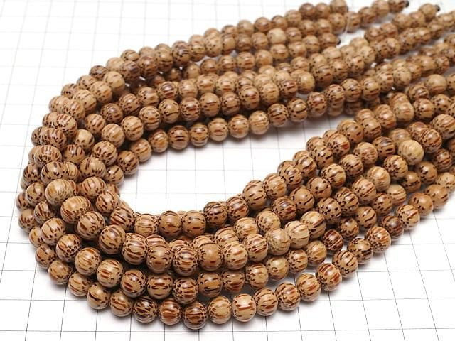 Wood Beads Semi Round 8mm 1strand beads (aprx.15inch/38cm)