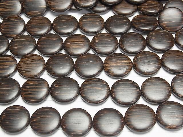 Wood Beads Coin 20x20x5mm 1strand beads (aprx.15inch/37cm)