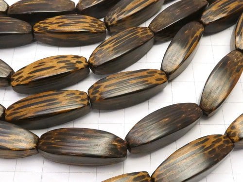 1strand $6.79! Wood Beads 4Faceted Faceted Rice 30x10x10mm 1strand beads (aprx.14inch/34cm)