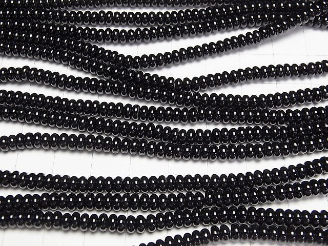 1strand $7.79! Onyx Rondelle 4x4x2mm 1strand beads (aprx.15inch/38cm)