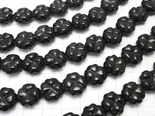 Onyx Clover 12x12x6mm half or 1strand beads (aprx.15inch/36cm)