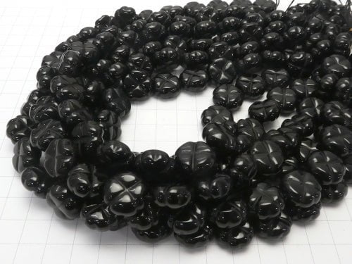 Onyx Clover 15x15x7mm half or 1strand beads (aprx.15inch/36cm)