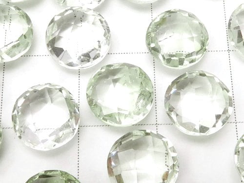 Hochwertiger grüner Amethyst AAA unbohrter facettierter Coin 8 x 8 x 4 mm 6 Stück 6,79 $!