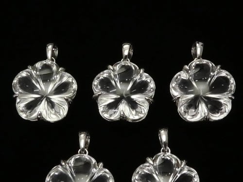 High Quality Crystal AAA Flower Pendant 15x15x10mm Silver925 1pc