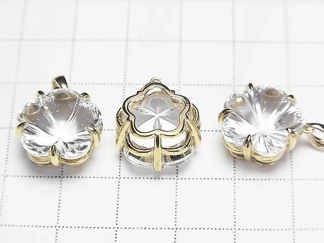 High Quality Crystal AAA Flower Pendant 15 x 15 x 10 mm 18 KGP 1 pc