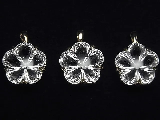High Quality Crystal AAA Flower Pendant 15 x 15 x 10 mm 18 KGP 1 pc