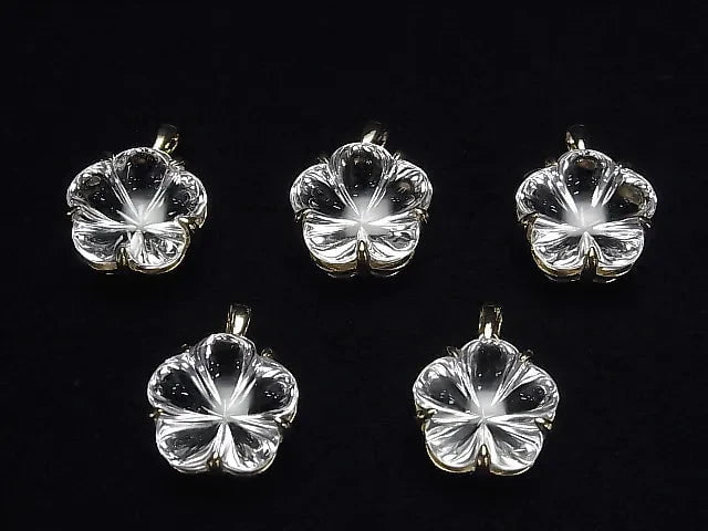 High Quality Crystal AAA Flower Pendant 15 x 15 x 10 mm 18 KGP 1 pc