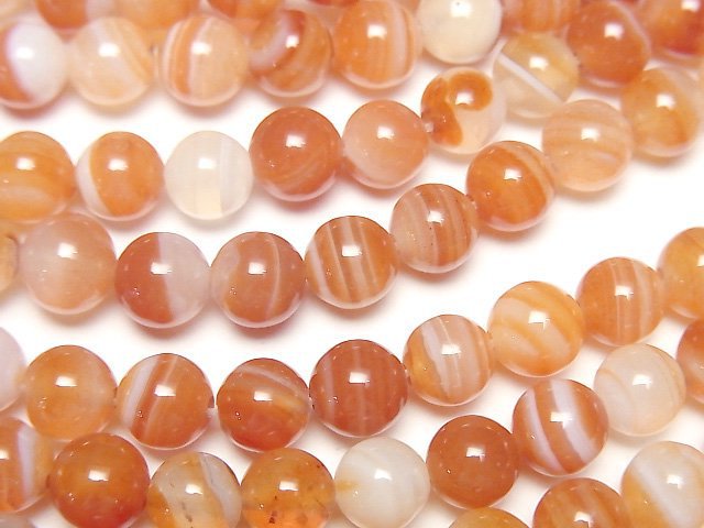 Karnelian, Sardonyx rund 6mm 1strang Perlen (ca. 15 Zoll / 37 cm)