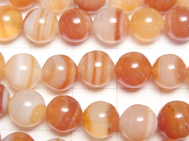 Karnelian, Sardonyx Runde 8mm 1 Strang Perlen (ca. 15 Zoll / 37 cm)