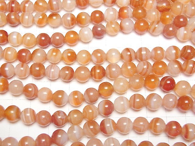Karnelian, Sardonyx Runde 8mm 1 Strang Perlen (ca. 15 Zoll / 37 cm)