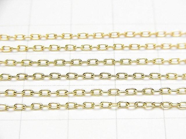 14KGF 長方形纜繩鍊 1.6mm 10公分