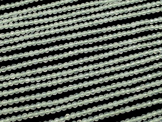 Nephrit facettiert rund 2-2,5mm 1 Strang Perlen (ca. 15 Zoll / 38 cm)