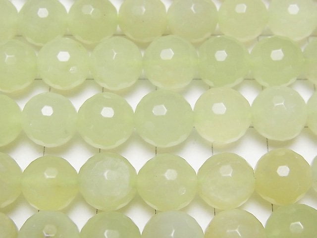 New Jade 128Faceted Round 10mm 1strand beads (aprx.15inch/38cm)