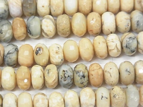 African Opal Faceted Button Rondelle 10x10x6mm half or 1strand beads (aprx.15inch/38cm)