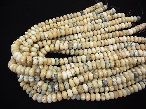 African Opal Faceted Button Rondelle 10x10x6mm half or 1strand beads (aprx.15inch/38cm)