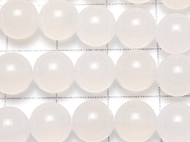 1Strang 5,79 $! Weiße Chalcedon AAA Runde 8mm 1Strang Perlen (ca. 15 Zoll / 37 cm)