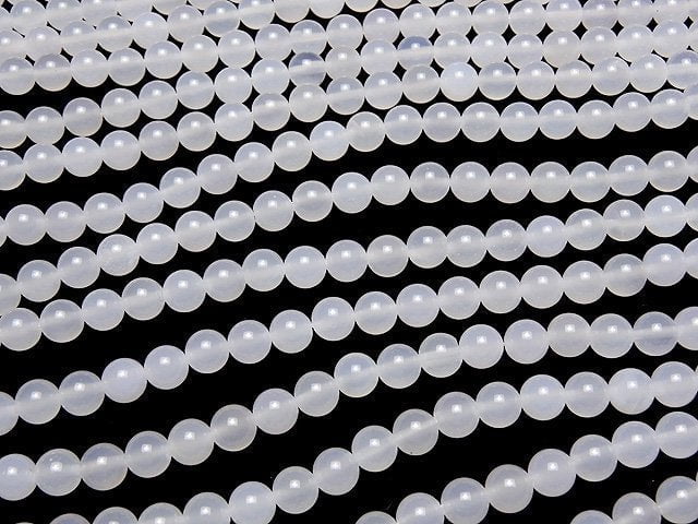 1Strang 5,79 $! Weiße Chalcedon AAA Runde 8mm 1Strang Perlen (ca. 15 Zoll / 37 cm)
