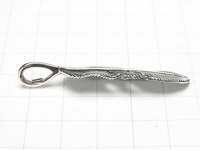 Silver 925 Feather Pendant 50x10x2.5mm 1pc