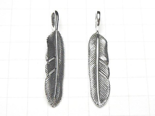 Silver 925 Feather Pendant 50x10x2.5mm 1pc